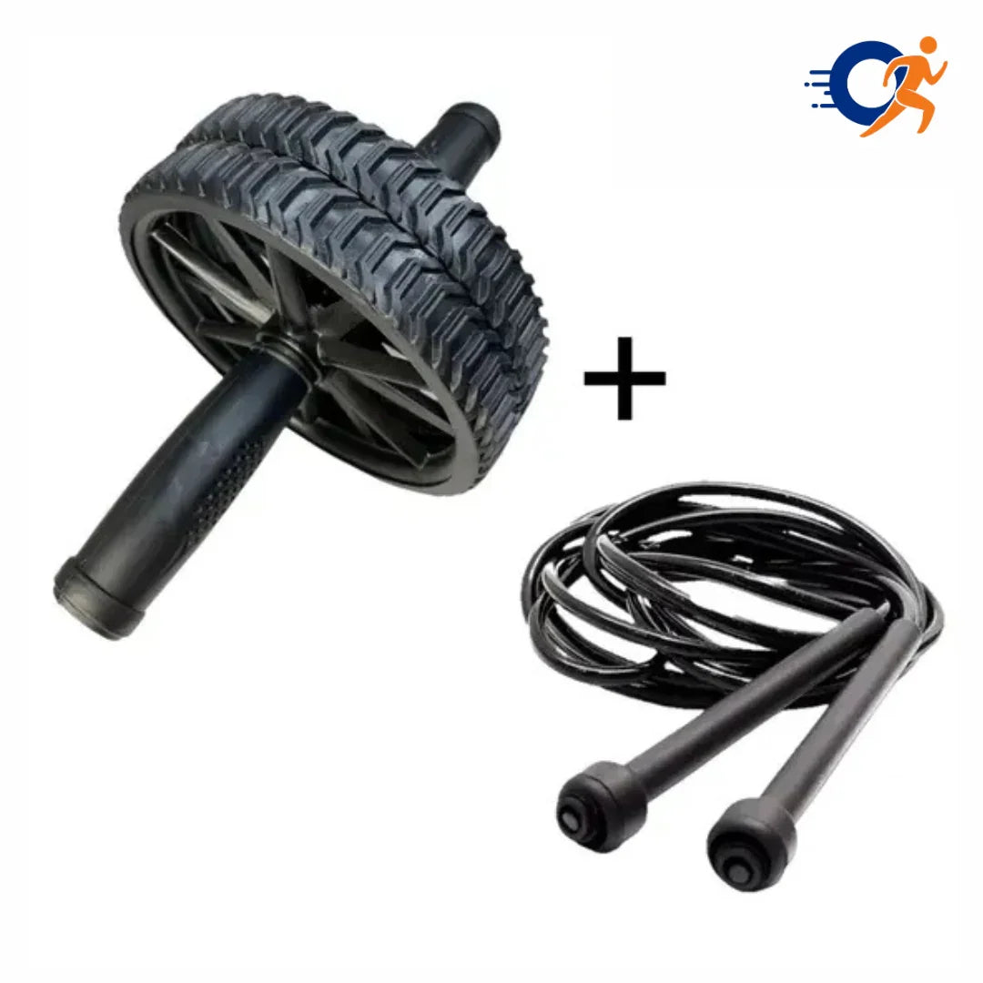 Roda de Exercícios Abdominal + Corda de Pular - Vitalis Sport™