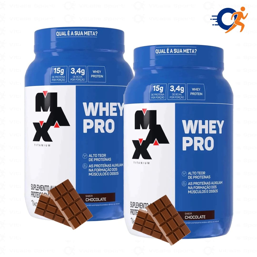 Kit 2x Whey Pro 1kg Max Titanium - Vitalis Sport™