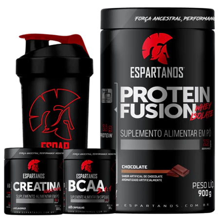 KIT Whey Protein Fusion + Bcaa + Creatina + Shaker - Vitalis Sport™
