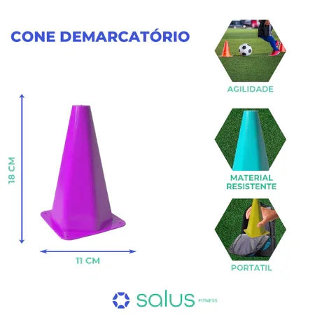 Kit Funcional Agilidade 5 Chapéus + 5 Cones e Escada - Vitalis Sport™