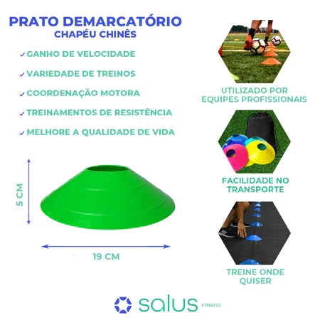 Kit Funcional Agilidade 5 Chapéus + 5 Cones e Escada - Vitalis Sport™