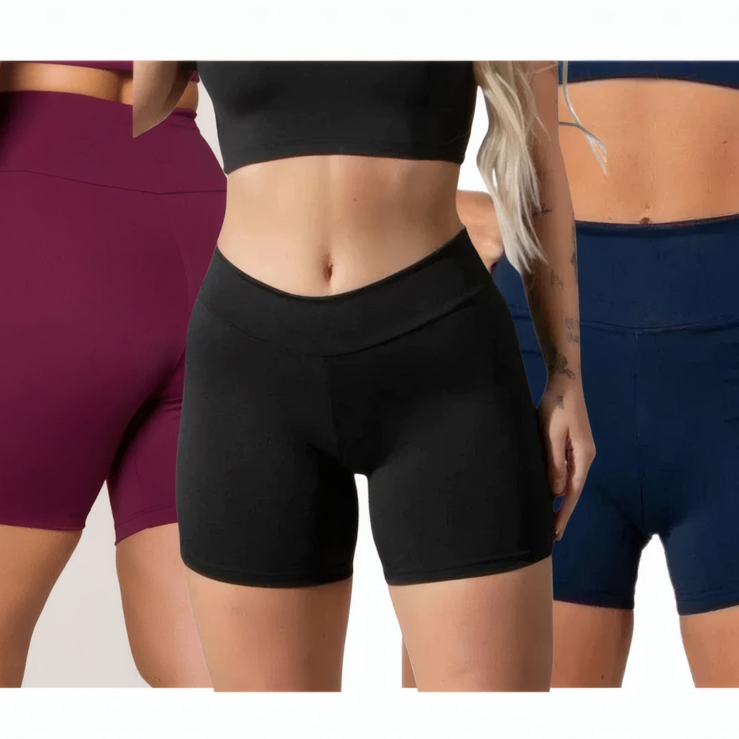 Pague 2 Leve 3 - Shorts Feminino Academia Cintura Alta - Vitalis Sport™