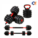 Kit Halteres + Barra Kettlebell 6 em 1 Pesos de Musculação - Vitalis Sport™