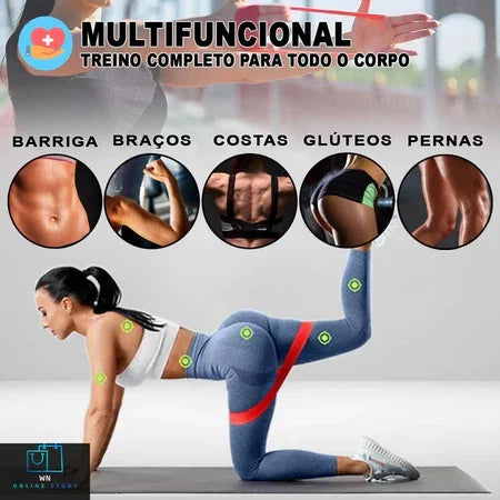 Kit 5 Mini Bands Elásticos Exercícios em Casa - Vitalis Sport™