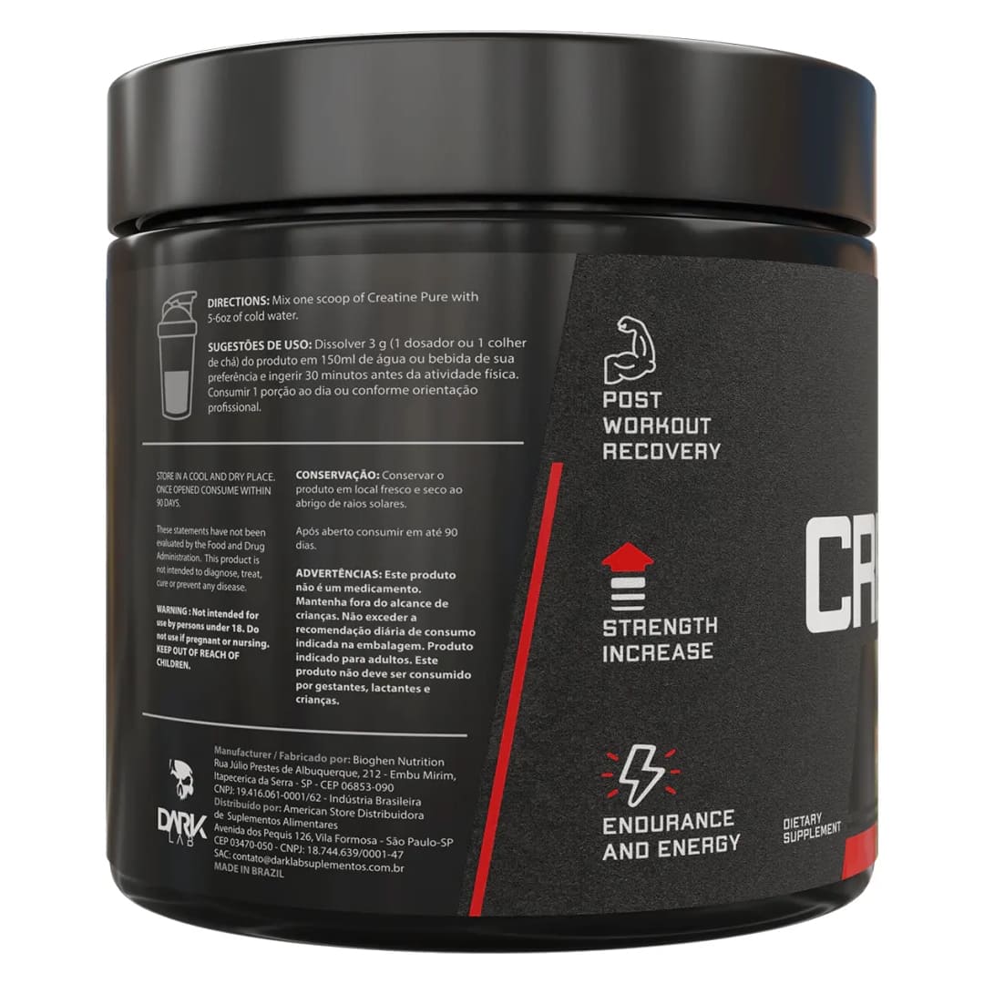 Kit 2x Creatina Monohidratada 100% Pura 300g Dark Lab - Vitalis Sport™