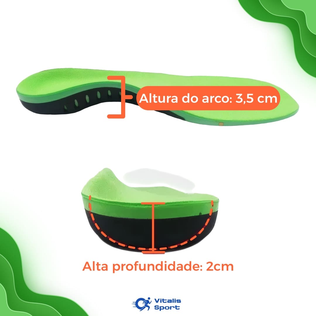 Palmilha com elevação para Pisada Irregular - Vitalis Sport™