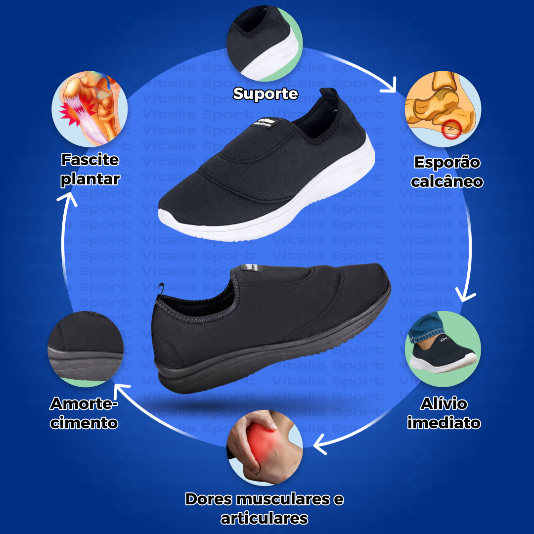 Tênis Ortopédico Unissex para Caminhada - Vitalis Sport™