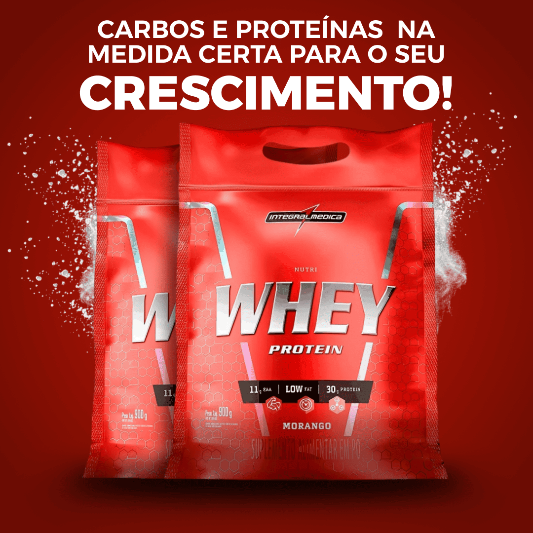 Kit 2 Nutri Whey Protein Hipercalórico Integralmédica 900g - Vitalis Sport™