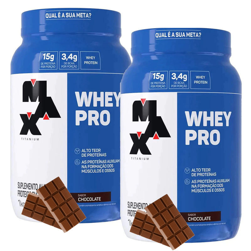 Kit 2x Whey Pro 1kg Max Titanium - Vitalis Sport™