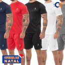 Kit 5 Conjuntos de camisetas Academia masculinas + 5 Bermudas - Vitalis Sport™ -  Promoção Natal