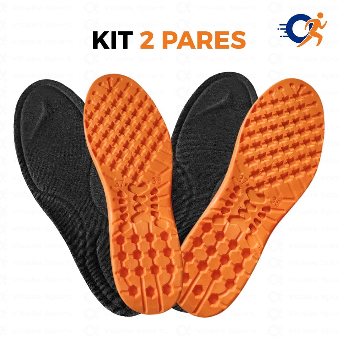 KIT 2 Pares de Palmilhas Ortopédicas Gel P.U para Dores nos Pés - Vitalis Sport™