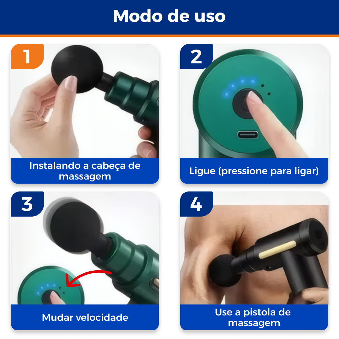 Palmilha Ortopédica de Gel + Pistola de Massagem Corporal - Vitalis Sport™