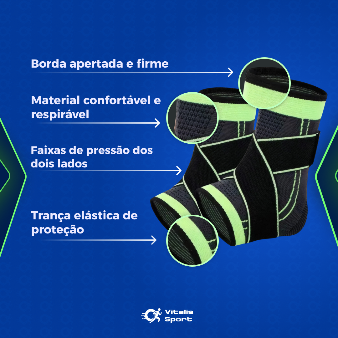 Palmilha Ortopédica de Gel + Par de Tornozeleiras Ortopédicas  - Vitalis Sport™