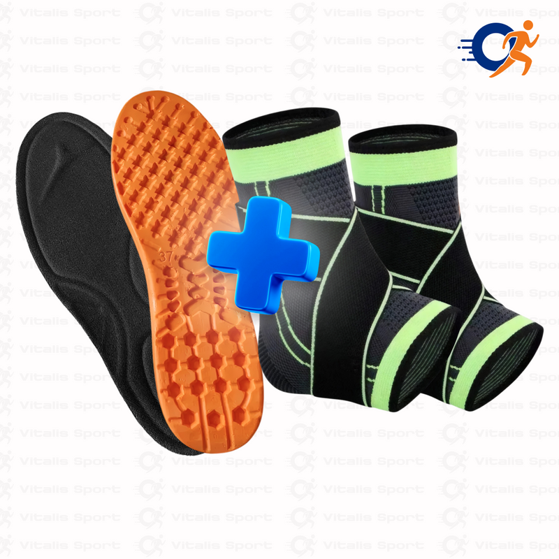 Palmilha Ortopédica de Gel + Par de Tornozeleiras Ortopédicas  - Vitalis Sport™
