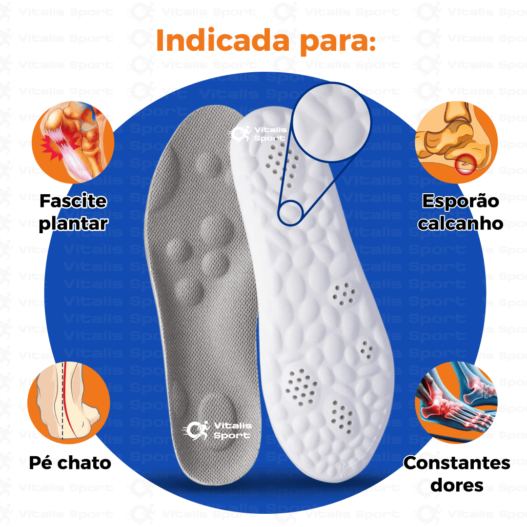 1 Par de Palmilha Ortopédica 4D - Promoção Exclusiva - Vitalis Sport™