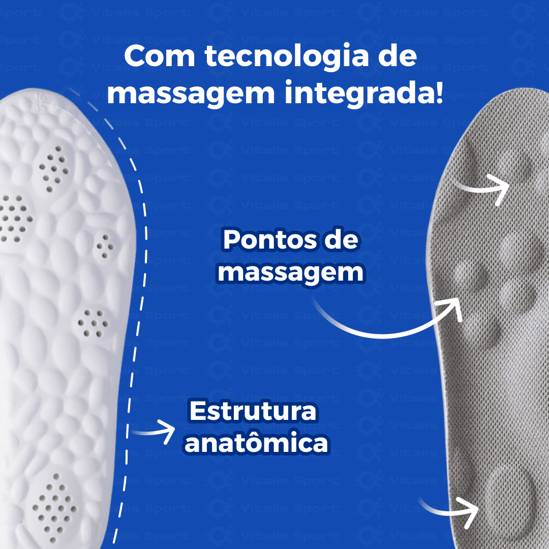 1 Par de Palmilha Ortopédica 4D - Promoção Exclusiva - Vitalis Sport™