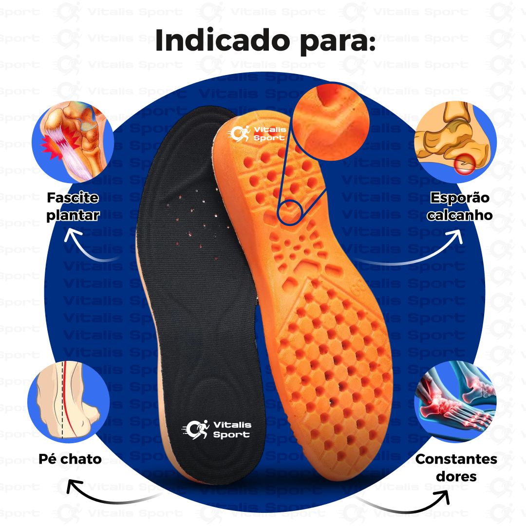 1 Par de Palmilha Ortopédica de Gel P.U - Vitalis Sport™