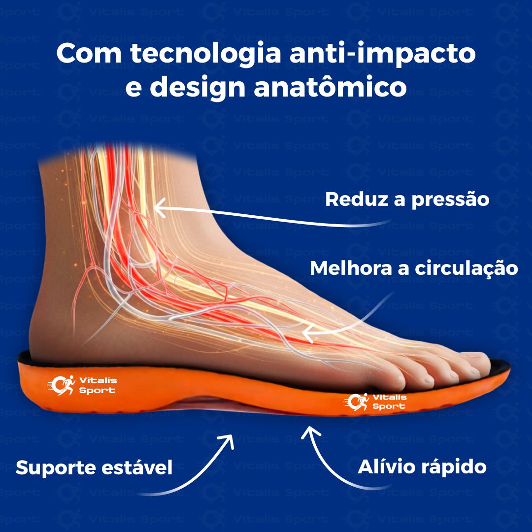 1 Par de Palmilha Ortopédica de Gel P.U - Vitalis Sport™