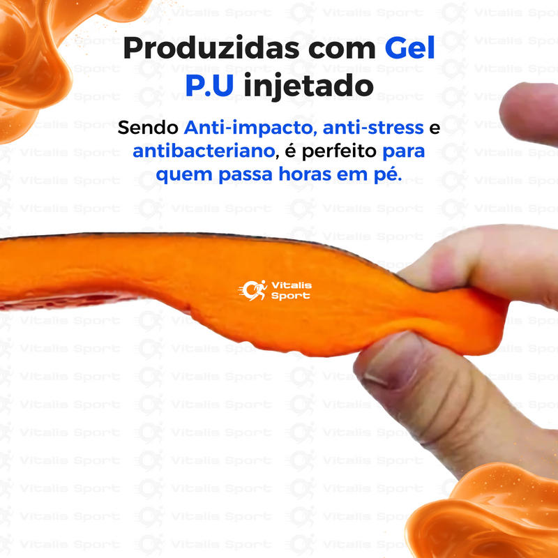 1 Par de Palmilha Ortopédica de Gel P.U - Vitalis Sport™