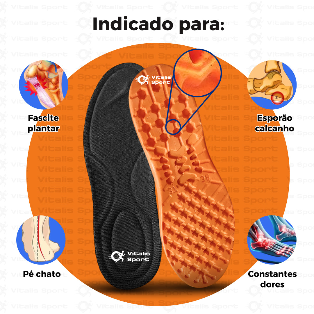 KIT 2 Palmilhas Ortopédicas P.U + 20,00 de Desconto - Vitalis Sport™