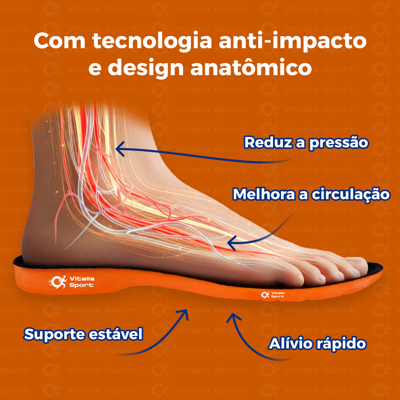1 Par de Palmilha Ortopédica de Gel P.U - Vitalis Sport™