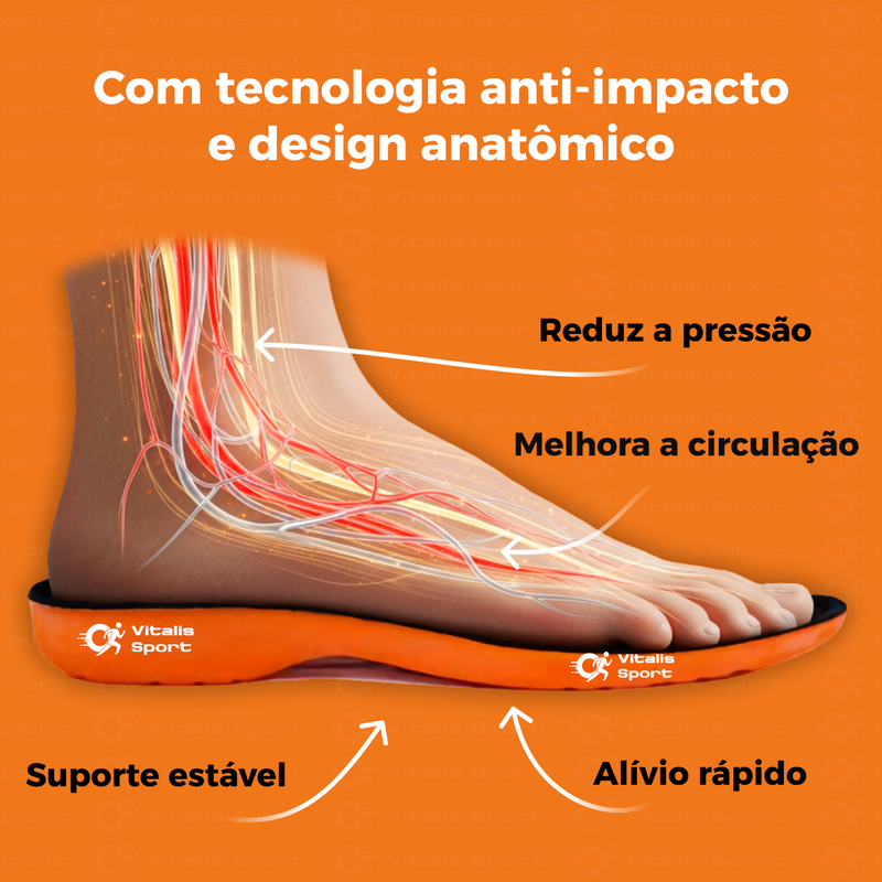 1 Par de Palmilha Ortopédica de Gel P.U - Vitalis Sport™