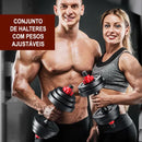 Kit Halteres + Barra Kettlebell 6 em 1 Pesos de Musculação - Vitalis Sport™
