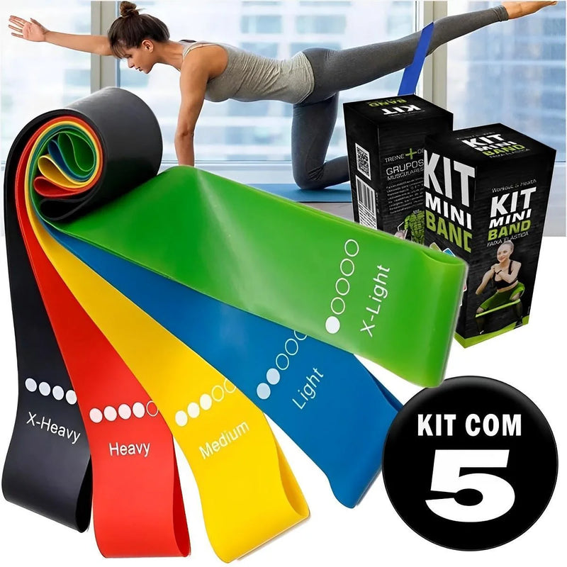 Kit 5 Mini Bands Elásticos Exercícios em Casa - Vitalis Sport™