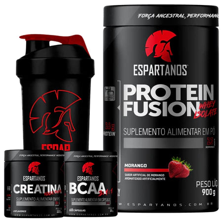 KIT Whey Protein Fusion + Bcaa + Creatina + Shaker - Vitalis Sport™