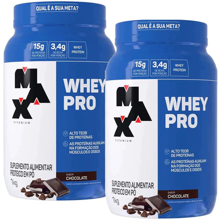 Kit 2x Whey Pro 1kg Max Titanium - Vitalis Sport™