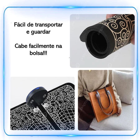Kit de Tapete e Mini Massageador Elétrico para Dores nos pés e Musculares - Vitalis Sport™