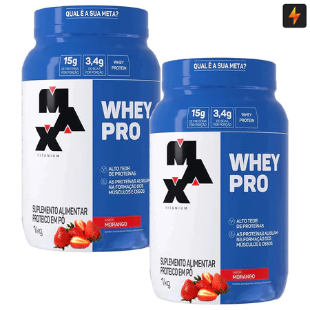 Kit 2x Whey Pro 1kg Max Titanium - Vitalis Sport™