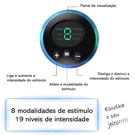 Kit de Tapete e Mini Massageador Elétrico para Dores nos pés e Musculares - Vitalis Sport™