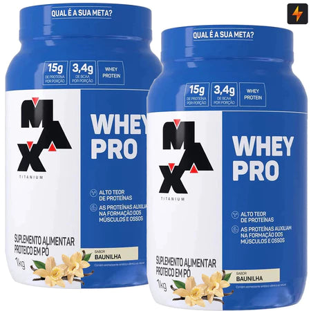 Kit 2x Whey Pro 1kg Max Titanium - Vitalis Sport™
