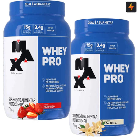 Kit 2x Whey Pro 1kg Max Titanium - Vitalis Sport™