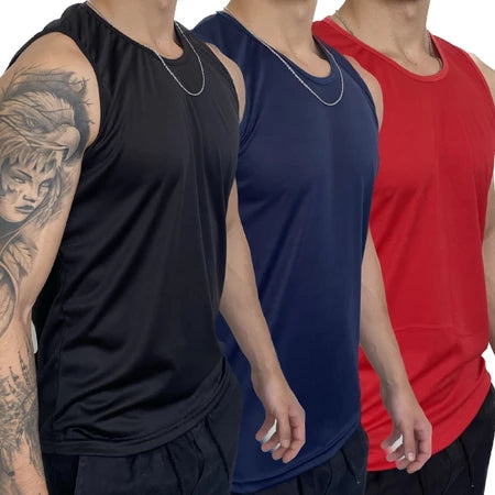 KIT 3 Camisetas Regata de Treino e Exercícios - Vitalis Sport™