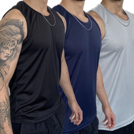 KIT 3 Camisetas Regata de Treino e Exercícios - Vitalis Sport™